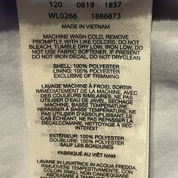 Columbia Windbreaker Lt Lavender & Navy Zip up with Hoodie Sz L - Picture 4 of 7